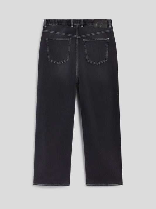 DENIM CON ELASTICO IN VITA - NERO - Abbigliamento Donna | Pence 1979