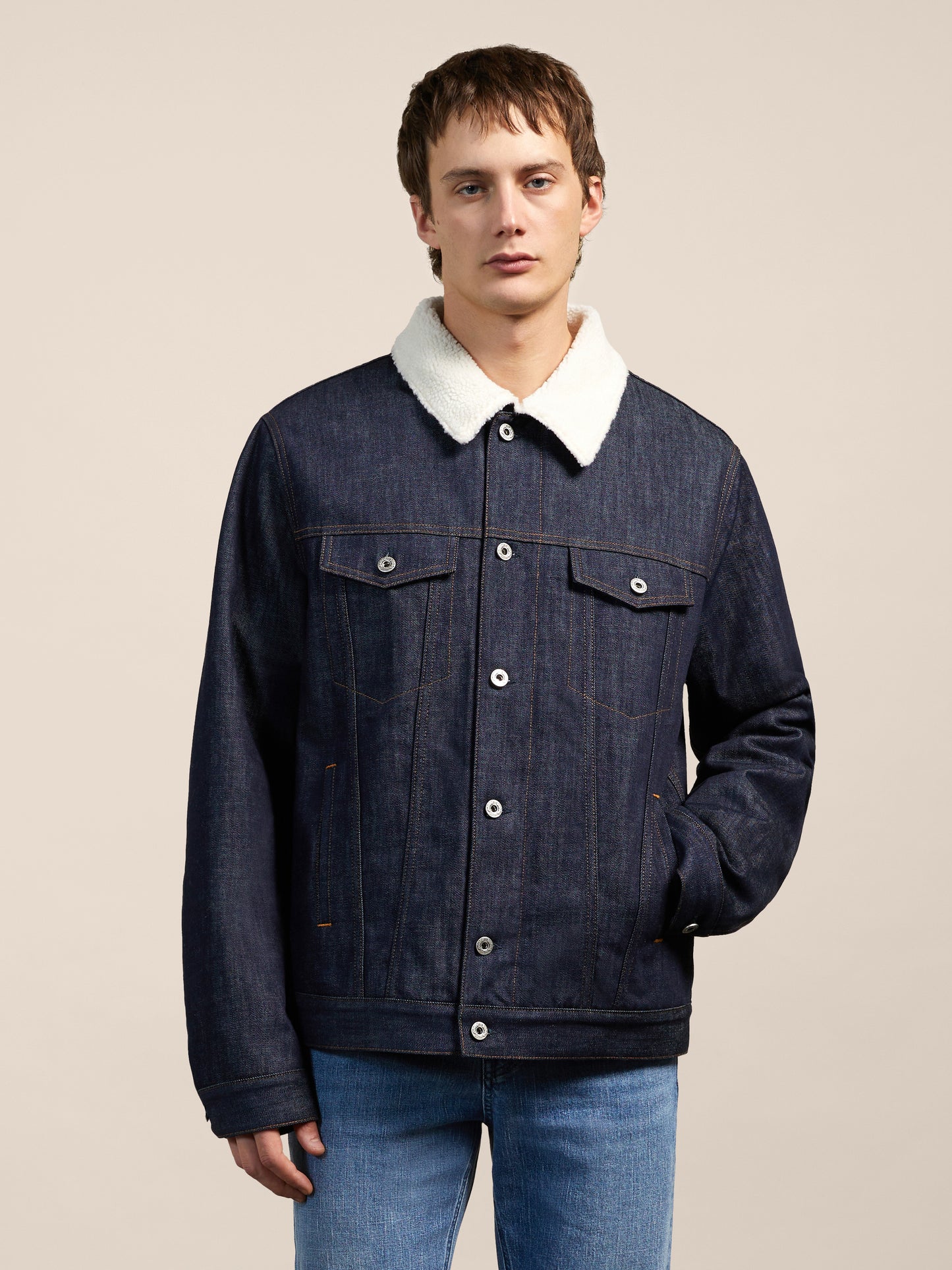 JACKET WITH TEDDY NECK