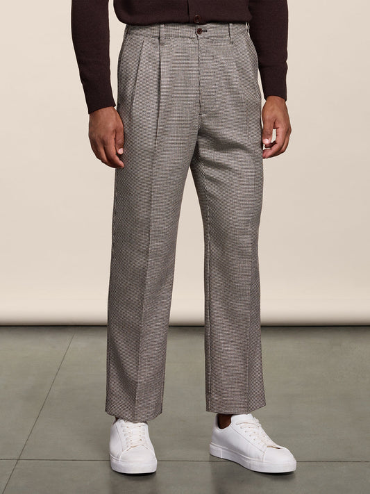 PANTALONE CHINO CON DOPPIA PINCE BEIGE E NERO LOOSE FIT - BEIGE\NERO - Abbigliamento Uomo | Pence 1979