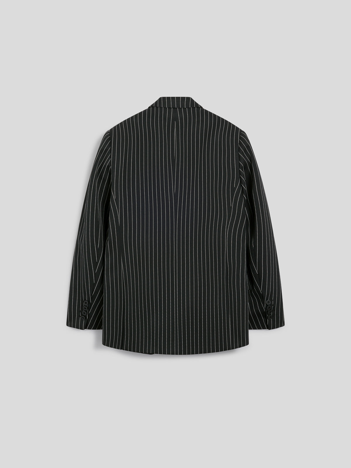 BLAZER DOPPIOPETTO DA UOMO REVERS LANCIA REGULAR FIT IN GESSATO FONDO NERO RIGA BIANCA