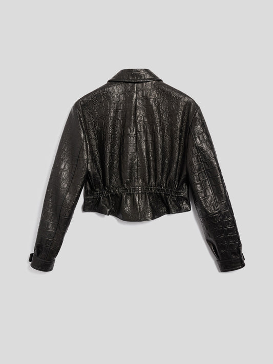 LEATHER JACKET - BLACK - Check Active | Pence 1979