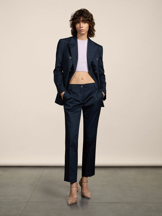 PANTALONE CHINO - BLU NAVY - Abbigliamento Donna | Pence 1979