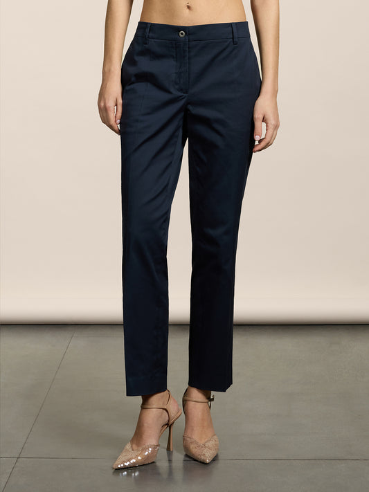 PANTALONE CHINO - BLU NAVY - Abbigliamento Donna | Pence 1979