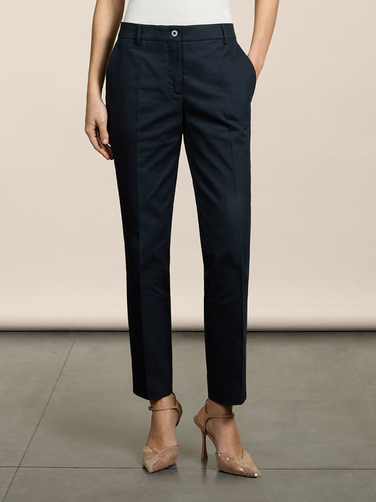 PANTALONE CHINO - BLU NAVY - Abbigliamento Donna | Pence 1979