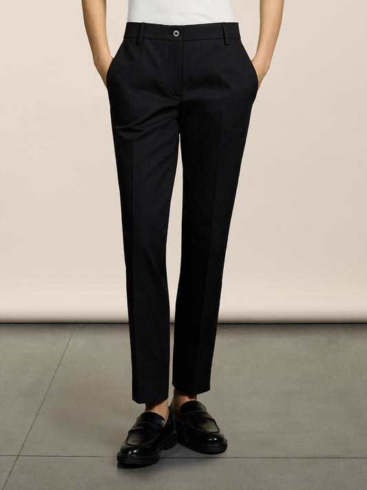 PANTALONE CHINO - NERO - Abbigliamento Donna | Pence 1979