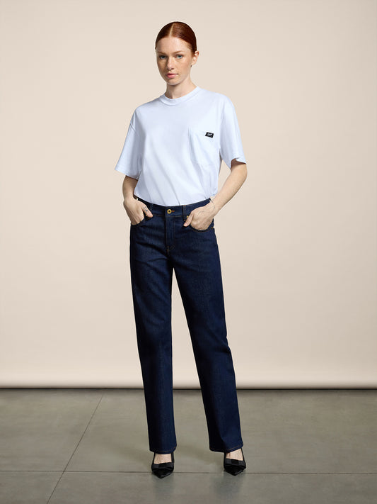 PANTALONE 5 TASCHE DA DONNA IN DENIM COMFORT BLU  REGULAR FIT - DARK DENIM BLUE  - Abbigliamento Donna | Pence 1979