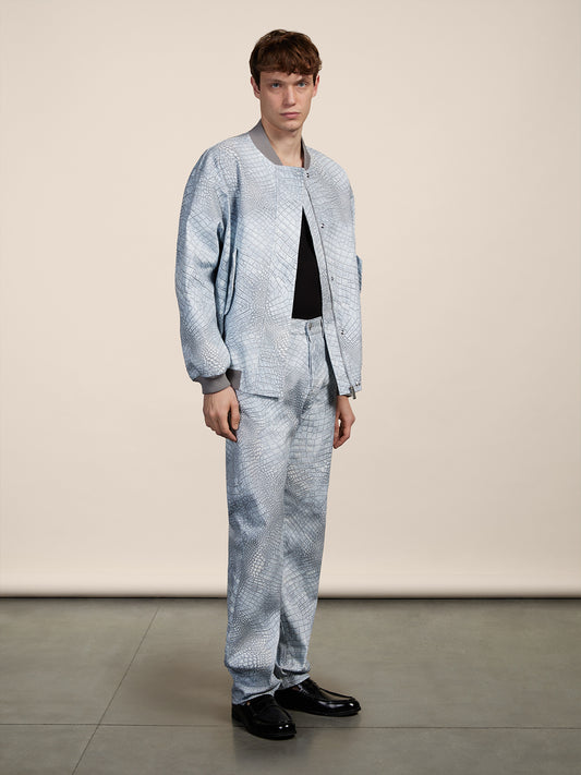 PANTALONE 5 TASCHE - GRIGIO STAMPA COCCO - Abbigliamento Uomo | Pence 1979