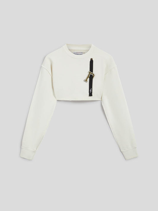 FELPA CROPPED - LATTE - Abbigliamento Donna | Pence 1979