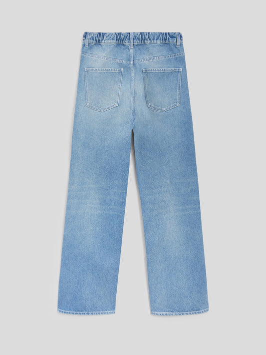 PANTALONE UNISEX RELAXED FIT CON ELASTICO IN VITA BLU CHIARO - BLU CHIARO - Abbigliamento Donna | Pence 1979