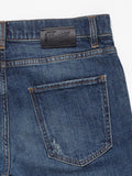Jeans vita media slim in denim blu