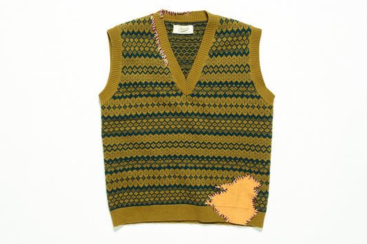 GILET IN LANA CON INTARSIO