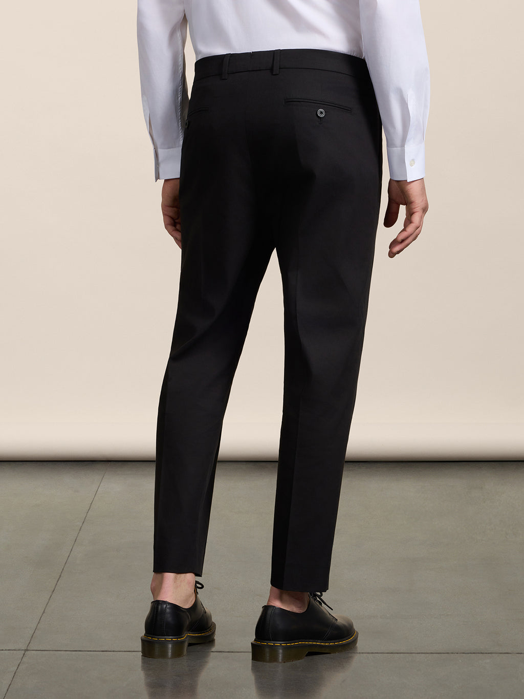 REGULAR-FIT CHINO TROUSERS IN BLACK COMFORT DENIM - DEEP BLACK - Men′s Bottomwear | Pence 1979