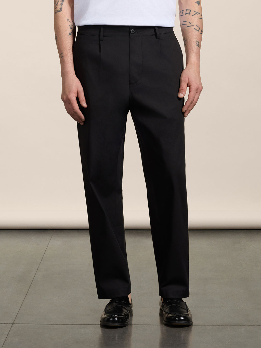 PANTALONE RELAXED FIT IN COTONE NERO - NERO - Abbigliamento Uomo | Pence 1979