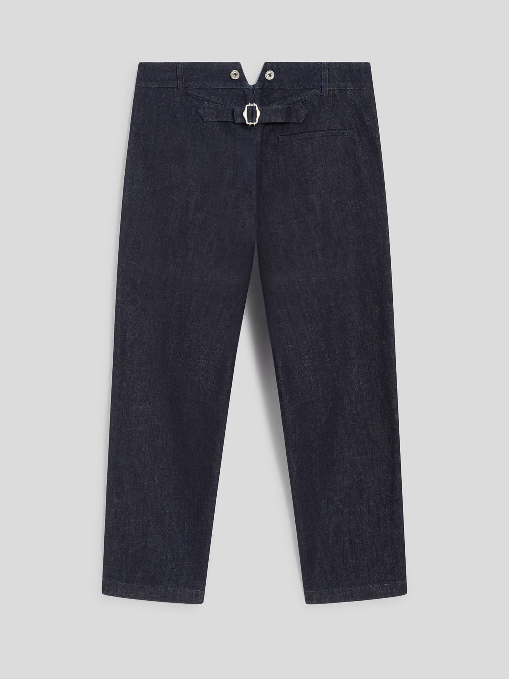 RELAXED-FIT TROUSERS IN DARK BLUE COTTON WITH WORKER DETAILS - NIGHT BLUE - Men′s Bottomwear | Pence 1979