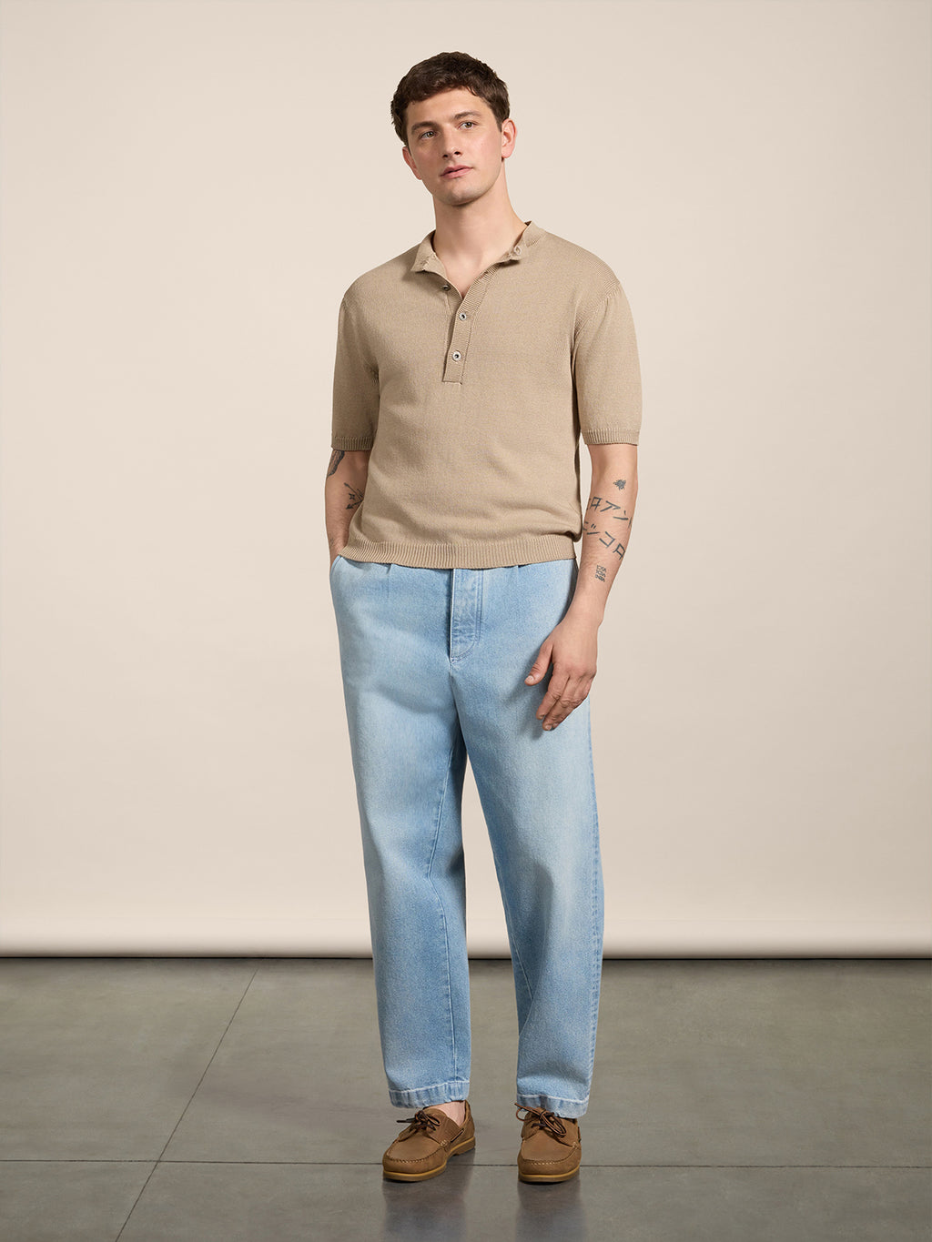 RELAXED FIT TROUSERS IN LIGHT BLUE COTTON - LIGHT BLUE - Men′s Bottomwear | Pence 1979