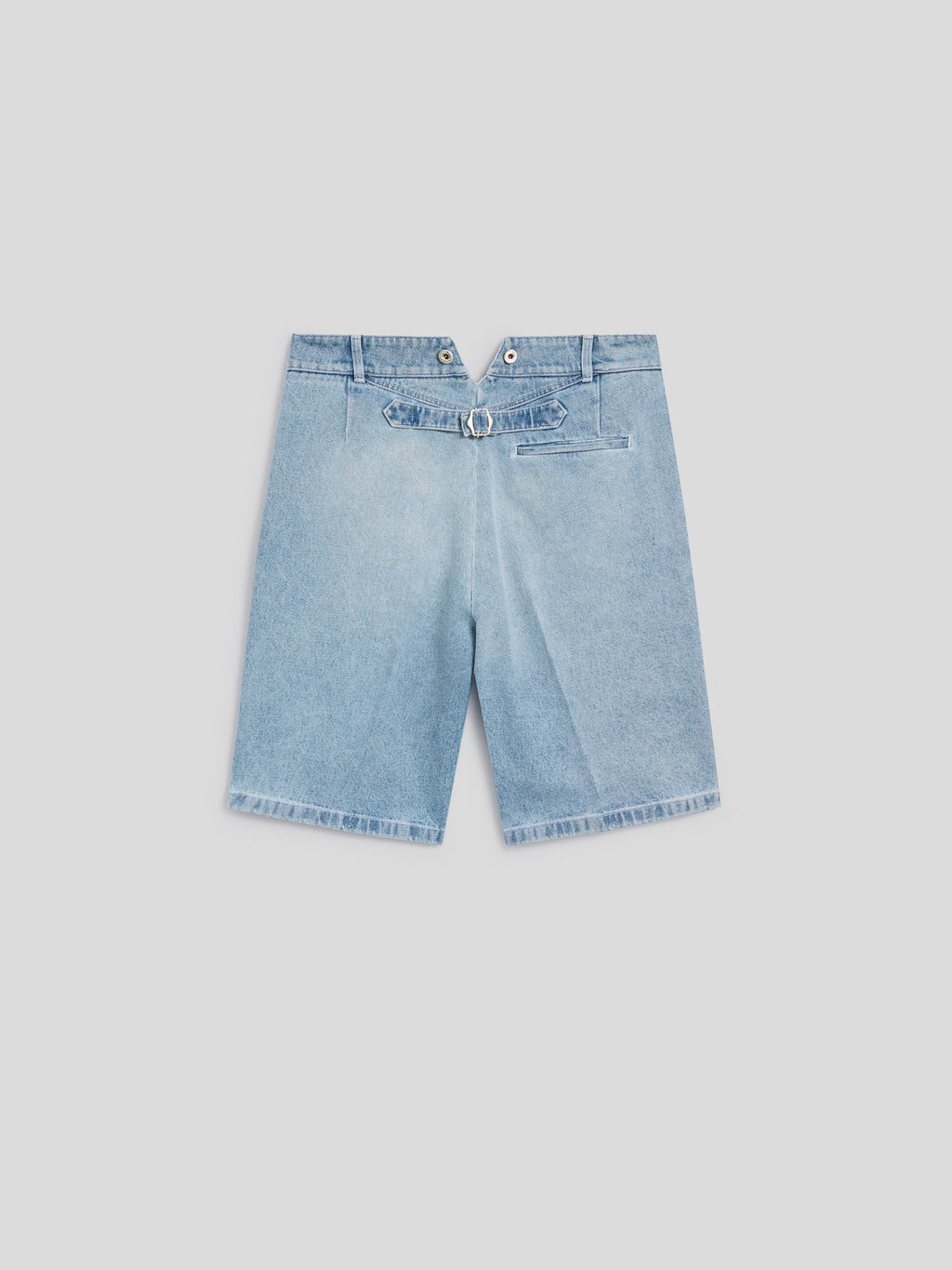 RELAXED-FIT BERMUDA SHORTS IN LIGHT BLUE DENIM WITH WORKER DETAILS - LIGHT BLUE - Men′s Bottomwear | Pence 1979