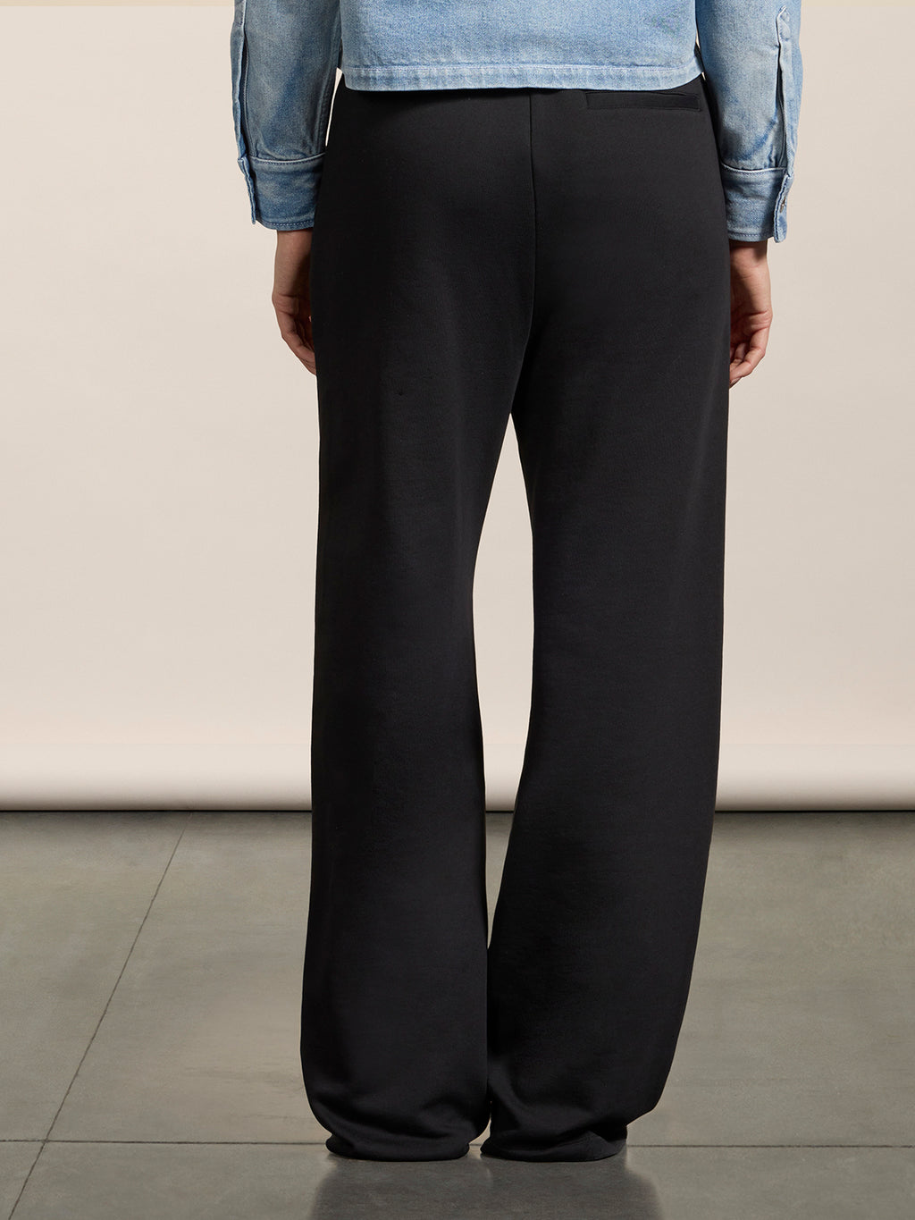 LOOSE-FIT TROUSERS IN BLACK COTTON FLEECE WITH EMBROIDERY - BLACK - Men′s Bottomwear | Pence 1979