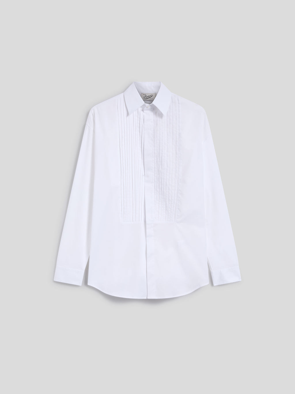 CAMICIA REGULAR FIT IN COTONE BIANCO CON PLASTRON TUXEDO - BIANCO OTTICO - Abbigliamento Uomo | Pence 1979
