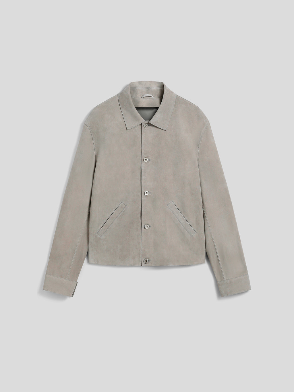 GIUBBOTTO REGULAR FIT IN CAMOSCIO GRIGIO CENERE - GRIGIO CENERE - Abbigliamento Uomo | Pence 1979