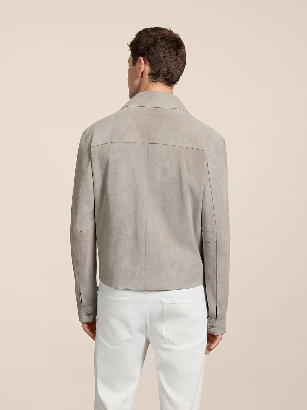 GIUBBOTTO REGULAR FIT IN CAMOSCIO GRIGIO CENERE - GRIGIO CENERE - Abbigliamento Uomo | Pence 1979