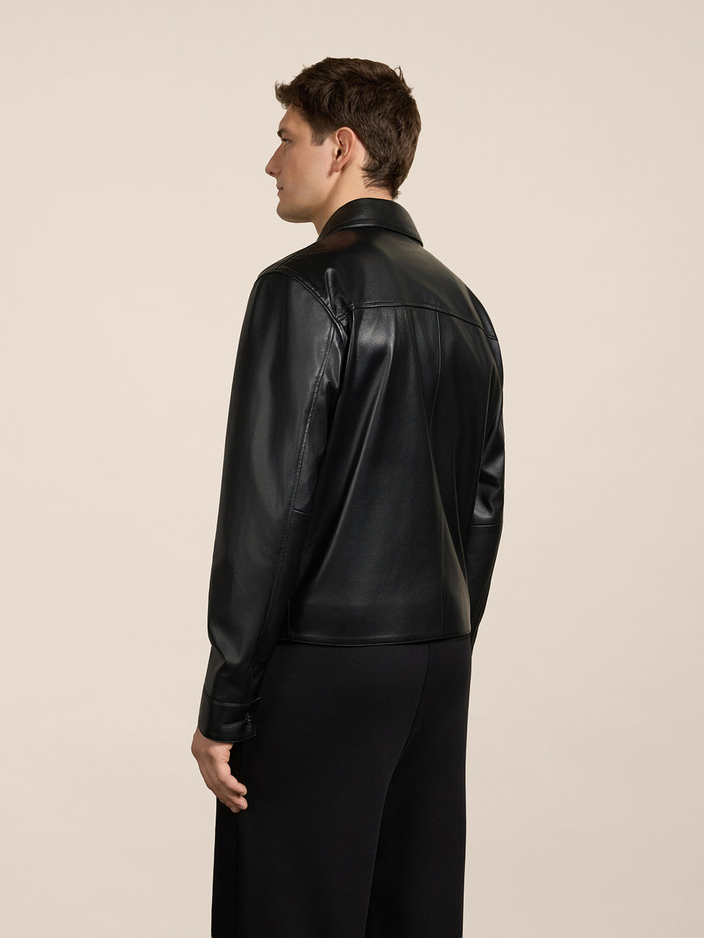 GIUBBOTTO NERO REGULAR FIT IN PELLE D'AGNELLO - NERO - Abbigliamento Uomo | Pence 1979