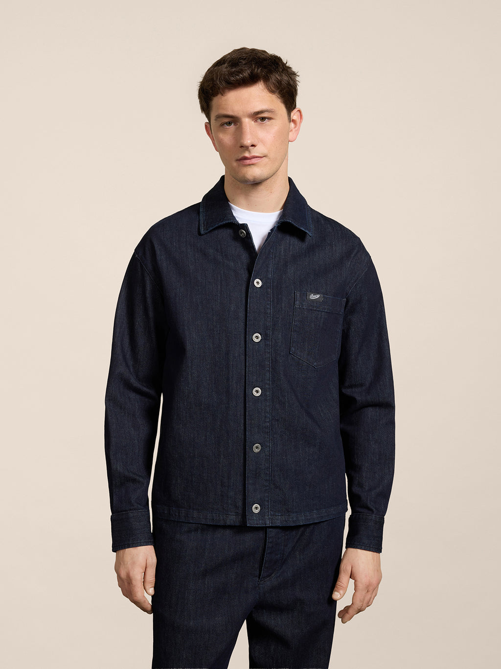 OVERSHIRT REGULAR FIT IN DENIM COMFORT BLU SCURO CON TASCA - BLU SCURO - Abbigliamento Uomo | Pence 1979