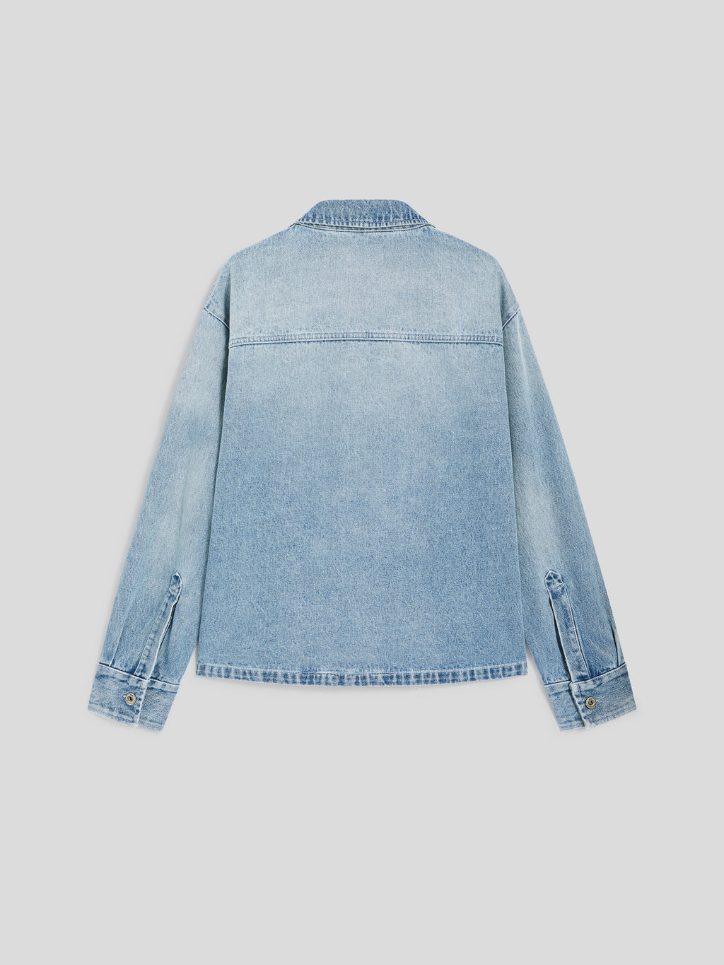 REGULAR-FIT OVERSHIRT IN LIGHT BLUE COMFORT DENIM WITH POCKET - LIGHT BLUE - Men′s Clothing  | Pence 1979