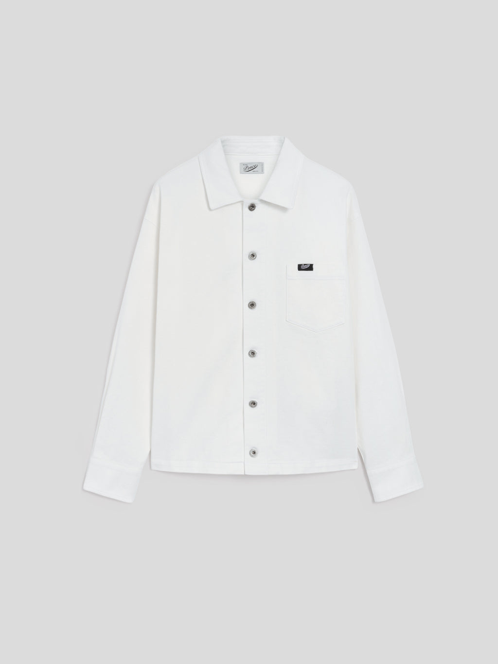 REGULAR-FIT WHITE COMFORT DENIM OVERSHIRT WITH POCKET - PURE WHITE - Men′s Clothing  | Pence 1979