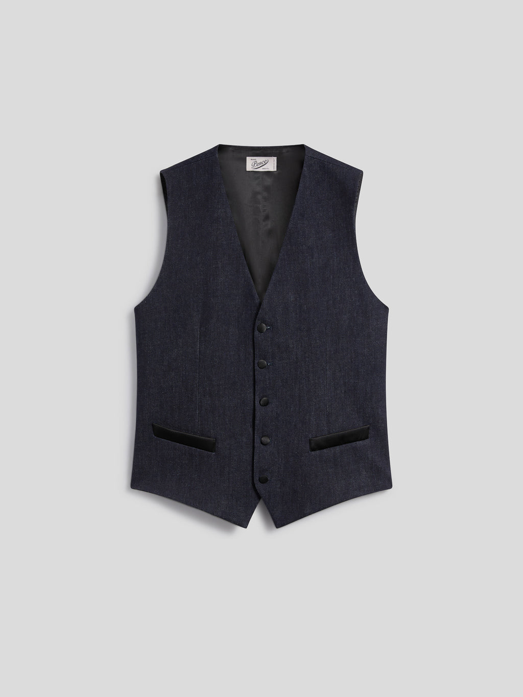 GILET TUXEDO REGULAR FIT IN DENIM COMFORT BLU SCURO - BLU SCURO - Abbigliamento Uomo | Pence 1979