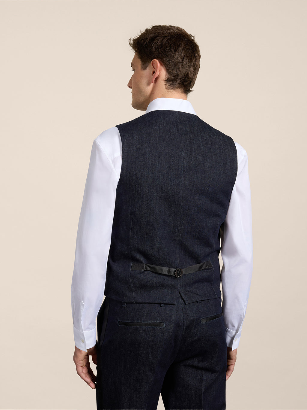 GILET TUXEDO REGULAR FIT IN DENIM COMFORT BLU SCURO - BLU SCURO - Abbigliamento Uomo | Pence 1979