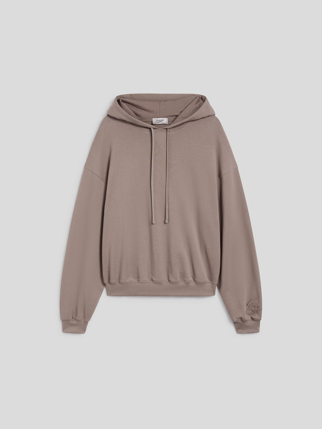 REGULAR-FIT SWEATSHIRT IN TAUPE COTTON WITH HOOD AND EMBROIDERY - TAUPE - Check Active | Pence 1979