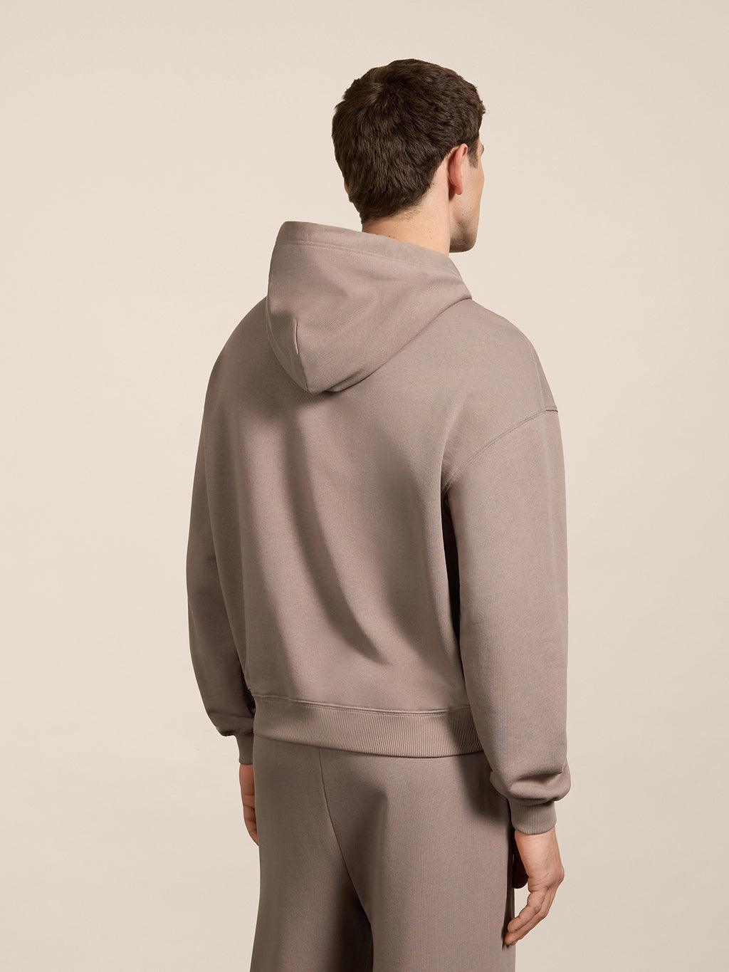 REGULAR-FIT SWEATSHIRT IN TAUPE COTTON WITH HOOD AND EMBROIDERY - TAUPE - Check Active | Pence 1979