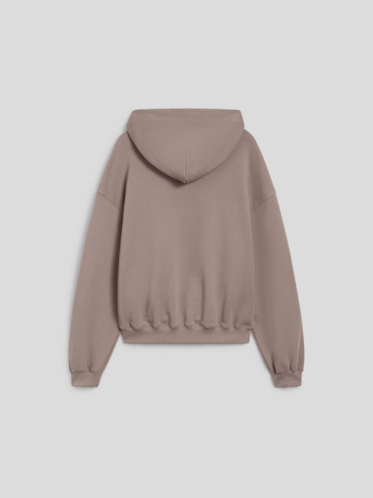 FELPA REGULAR FIT IN COTONE TORTORA CON CAPPUCCIO E RICAMO - TORTORA - Abbigliamento Donna | Pence 1979