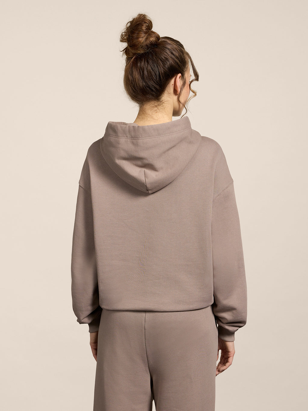 REGULAR-FIT SWEATSHIRT IN TAUPE COTTON WITH HOOD AND EMBROIDERY - TAUPE - Check Active | Pence 1979