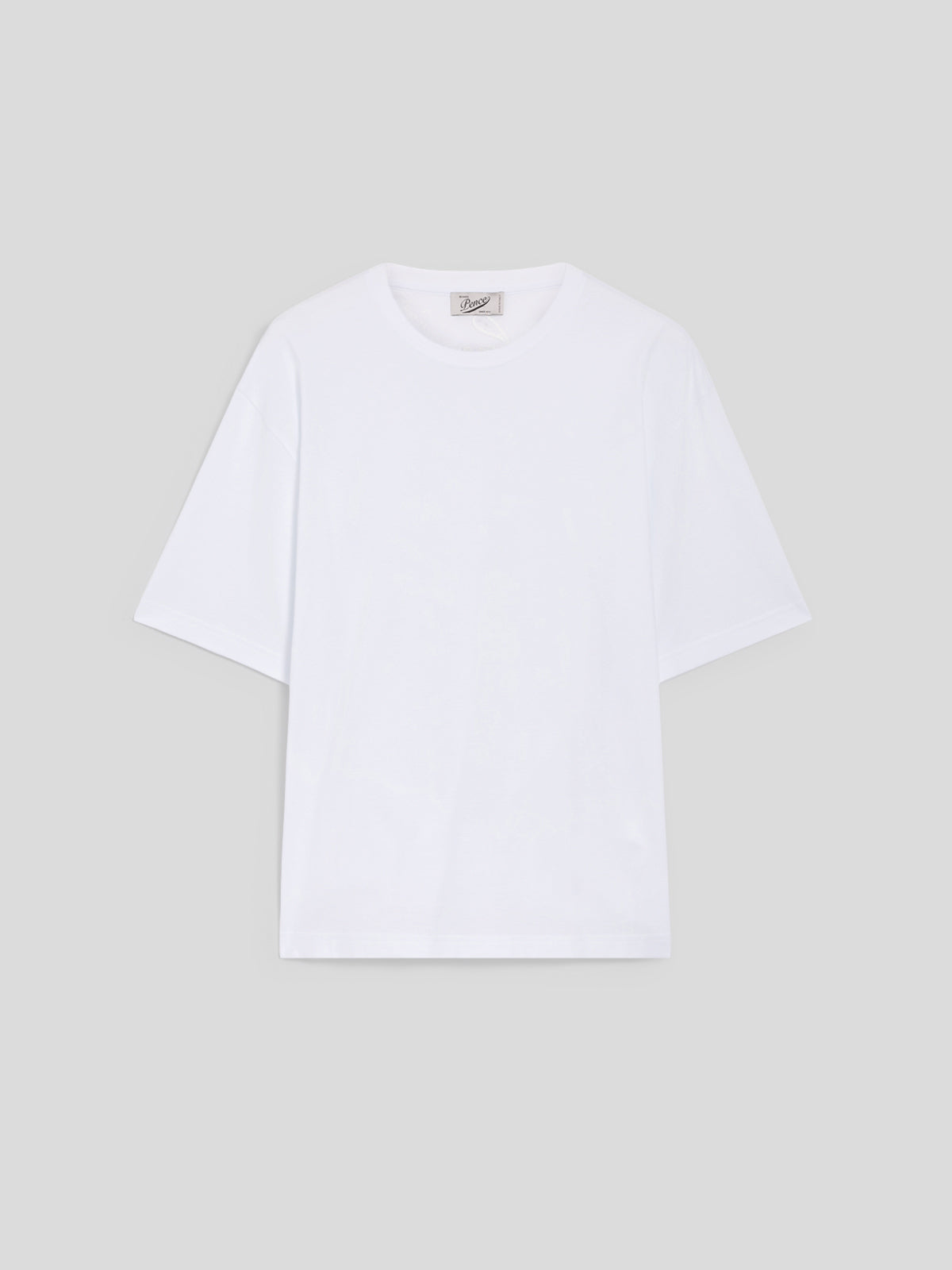 T-SHIRT GIROCOLLO OVER FIT IN COTONE BIANCO CON RICAMO