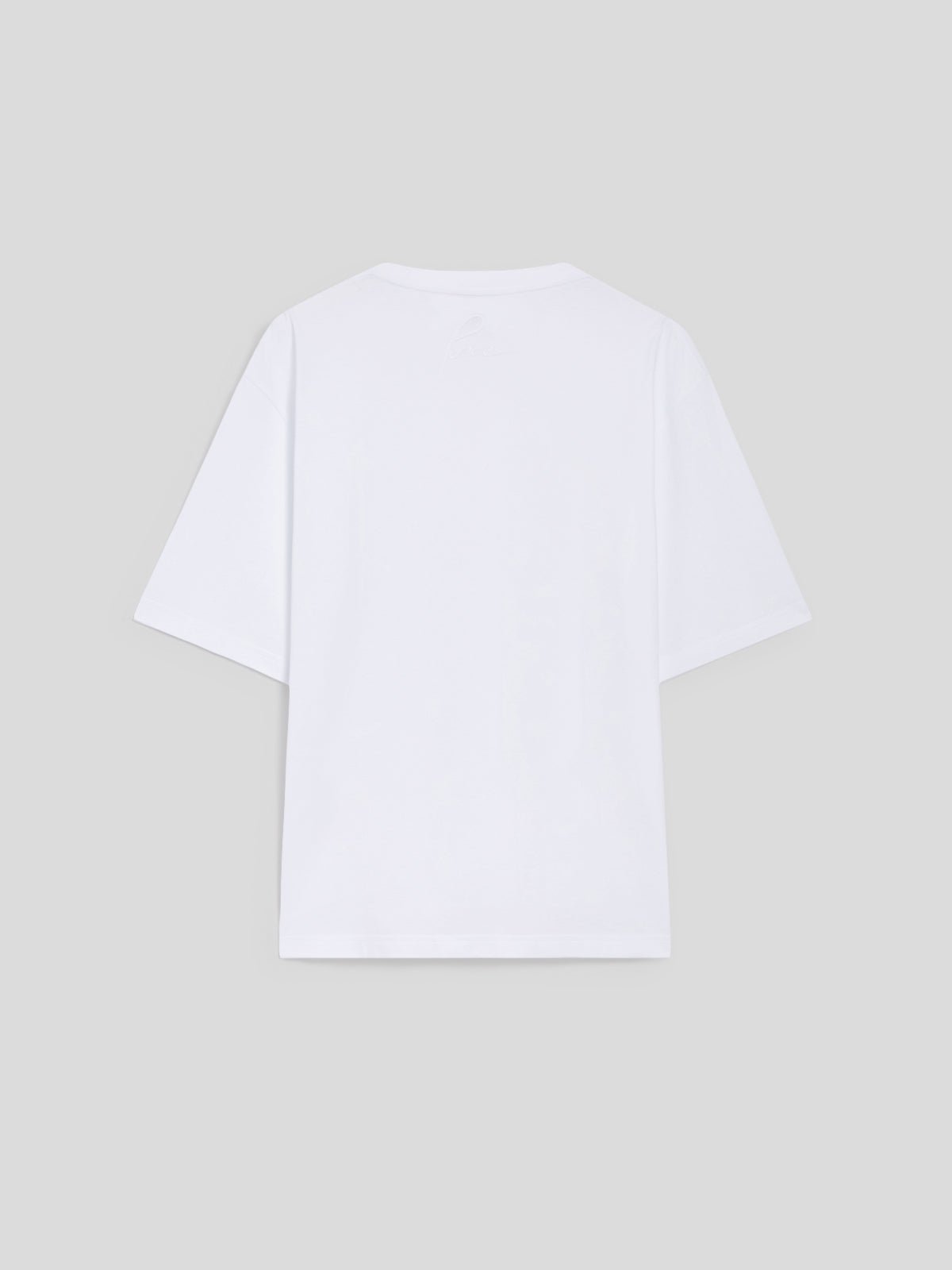 T-SHIRT GIROCOLLO OVER FIT IN COTONE BIANCO CON RICAMO