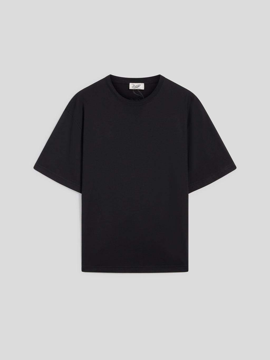 T-SHIRT GIROCOLLO OVER FIT IN COTONE NERO CON RICAMO - NERO INTENSO - Abbigliamento Uomo | Pence 1979
