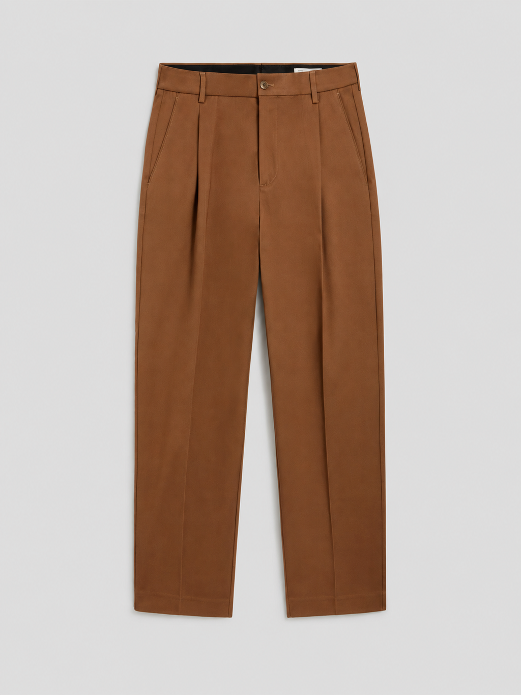 REGULAR FIT CHINO PANT WITH SINGLE PLEAT TOBACCO - TOBACCO - Check Active | Pence 1979