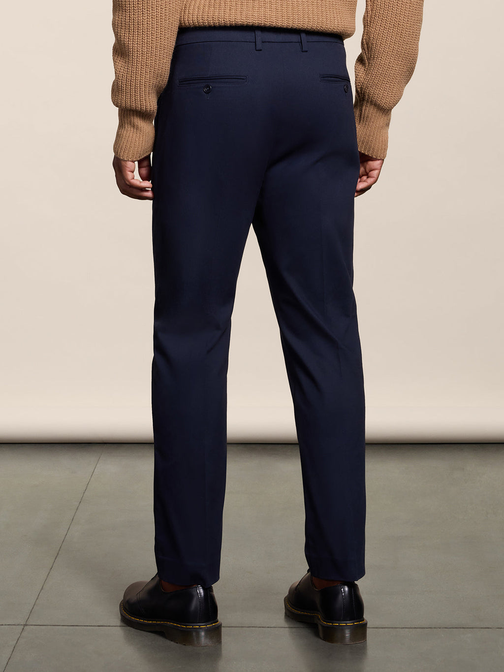 REGULAR FIT CHINO PANT WITH SINGLE PLEAT BLUE NAVY - BLUE NAVY - Check Active | Pence 1979