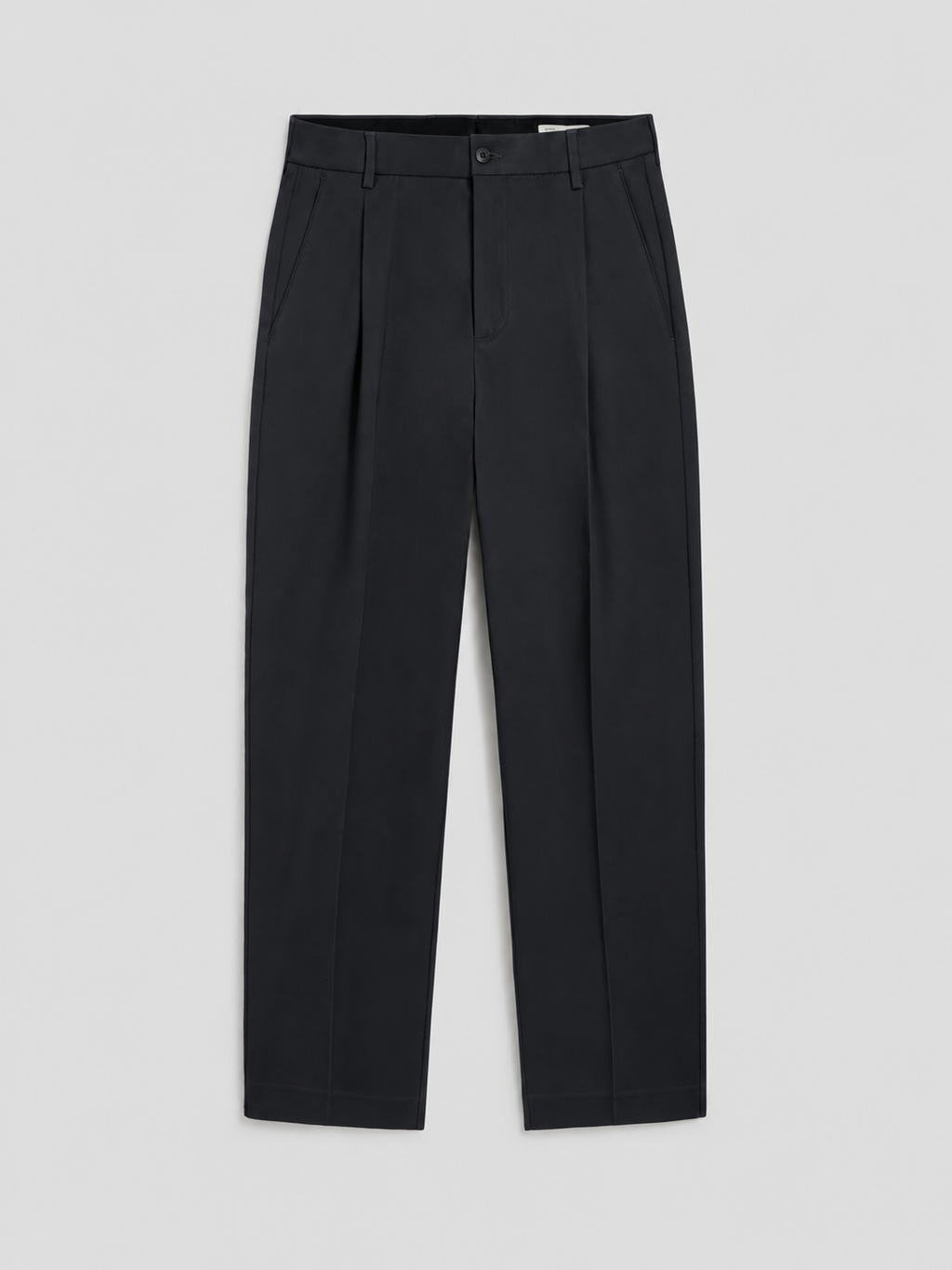 REGULAR FIT CHINO PANTS WITH ONE PLEAT BLACK - BLACK - Check Active | Pence 1979