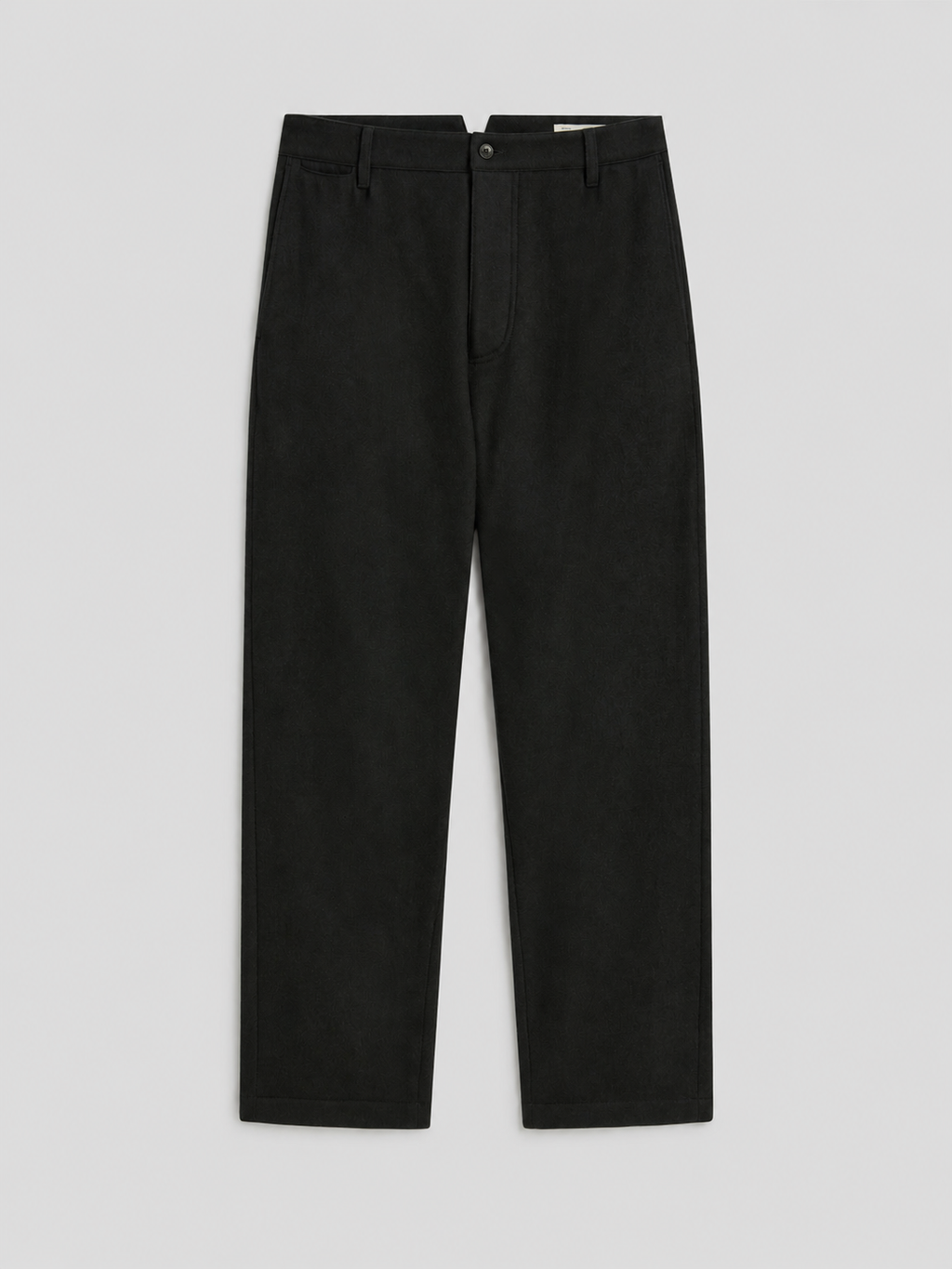 RELAXED FITBLACK FANNEL PANTS WITH WORKER DETAILS - BLACK - Check Active | Pence 1979
