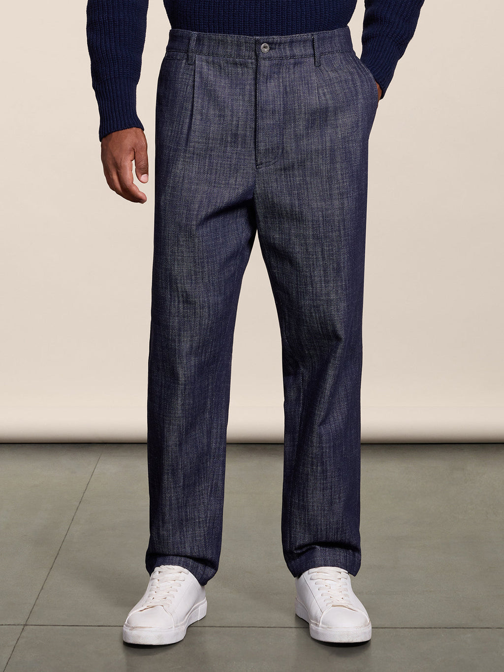 RELAXED FIT SPICY BLUE DENIM PANTS WITH WORKER DETAILS - SPICY BLUE - Check Active | Pence 1979