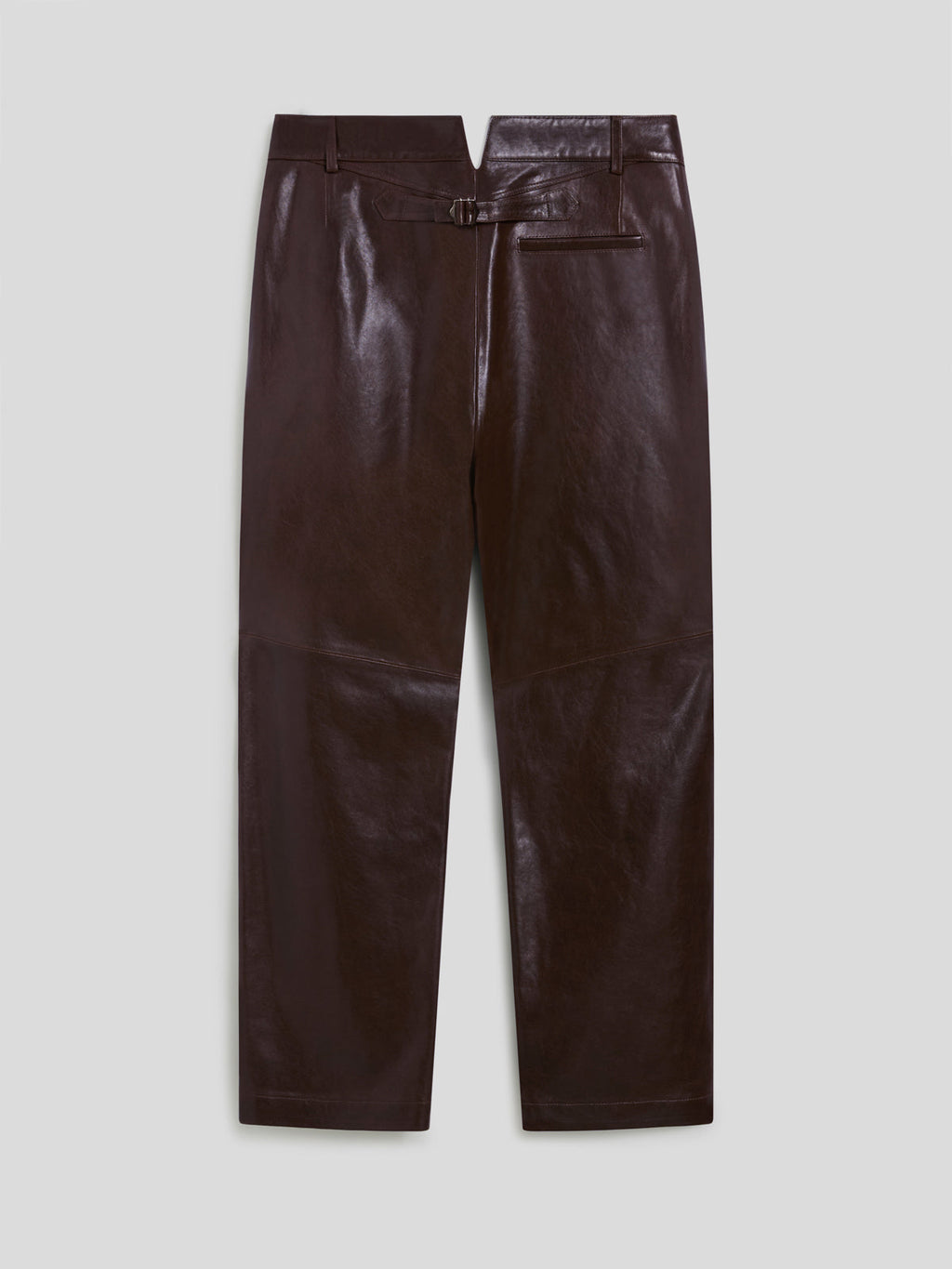 RELAXED FIT MAHOGANY LEATHER PANTS WITH WORKER DETAILS - MAHOGANY - Capi in Pelle Uomo | Pence 1979