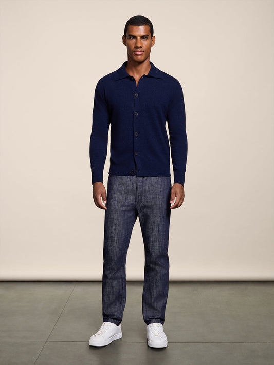 CARROT FIT SPICY BLUE DENIM FIVE POCKET PANTS - SPICY BLUE - Check Active | Pence 1979