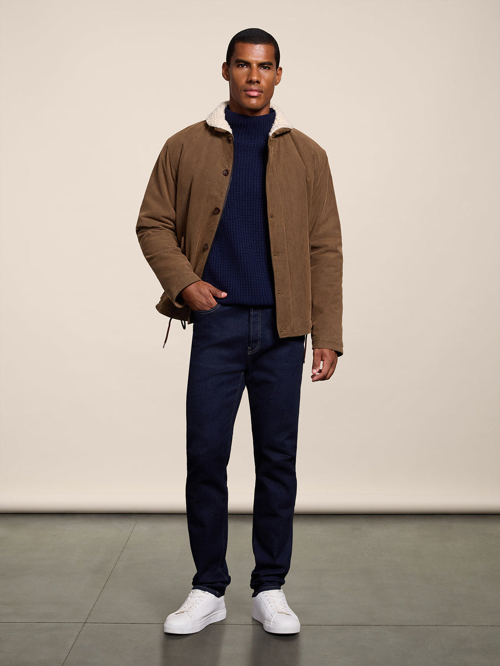 REGULAR FIT OCEAN DENIM FIVE POCKET PANTS - OCEAN - Check Active | Pence 1979