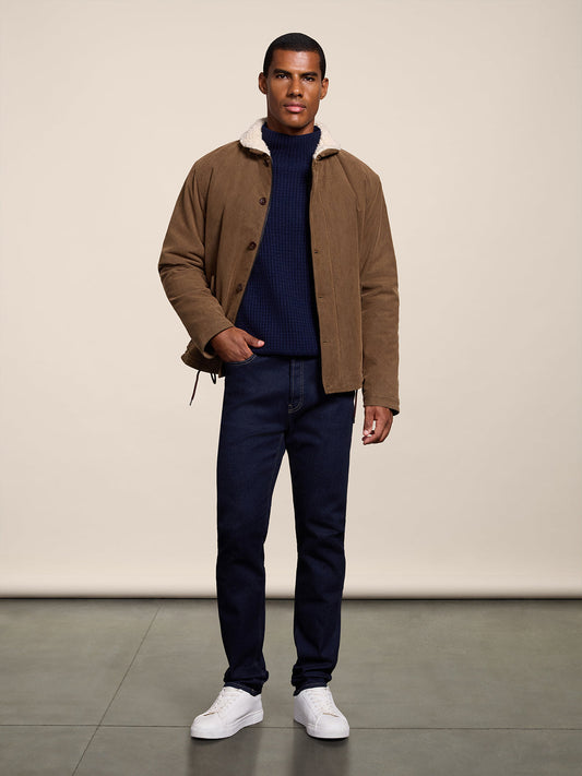 REGULAR FIT OCEAN DENIM FIVE POCKET PANTS - OCEAN - Check Active | Pence 1979
