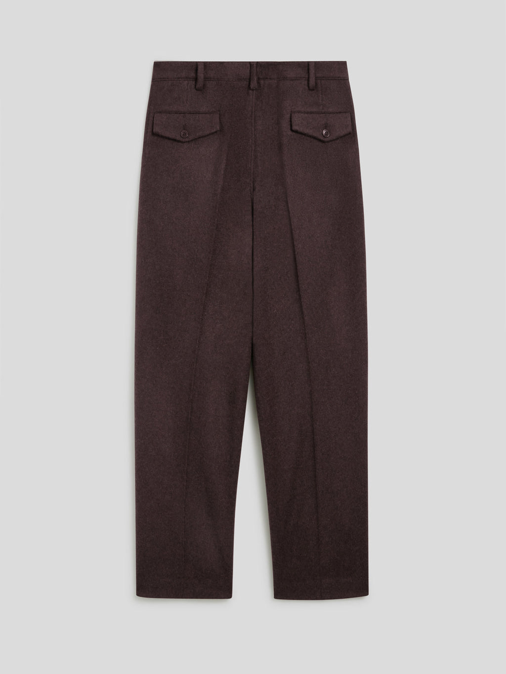 LOOSE-FIT MARRON GLACE' FLANNEL CHINO PANT WITH TWO PLEAT - MARRON GLACE' - Check Active | Pence 1979
