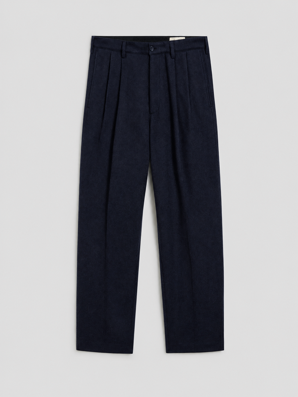 LOOSE-FIT NIGHT BLUE FLANNEL CHINO PANT WITH TWO PLEAT - NIGHT BLUE - Check Active | Pence 1979