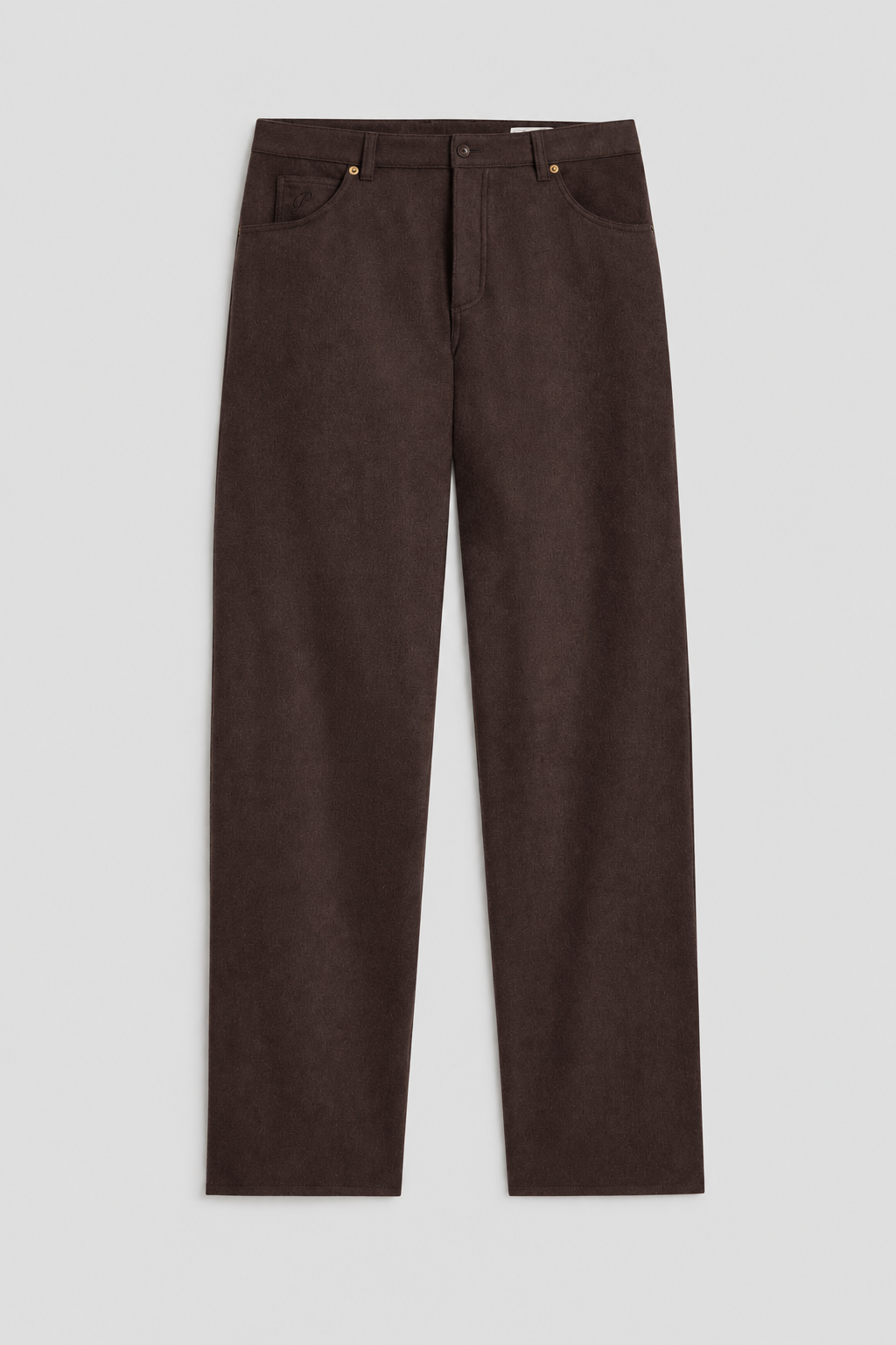 PANTALONE IN FLANELLA MARRON GLACE' CON TASCHE POSTERIORI APPLICATE A PATTINA BAGGY FIT - MARRON GLACE' - Abbigliamento Uomo | Pence 1979