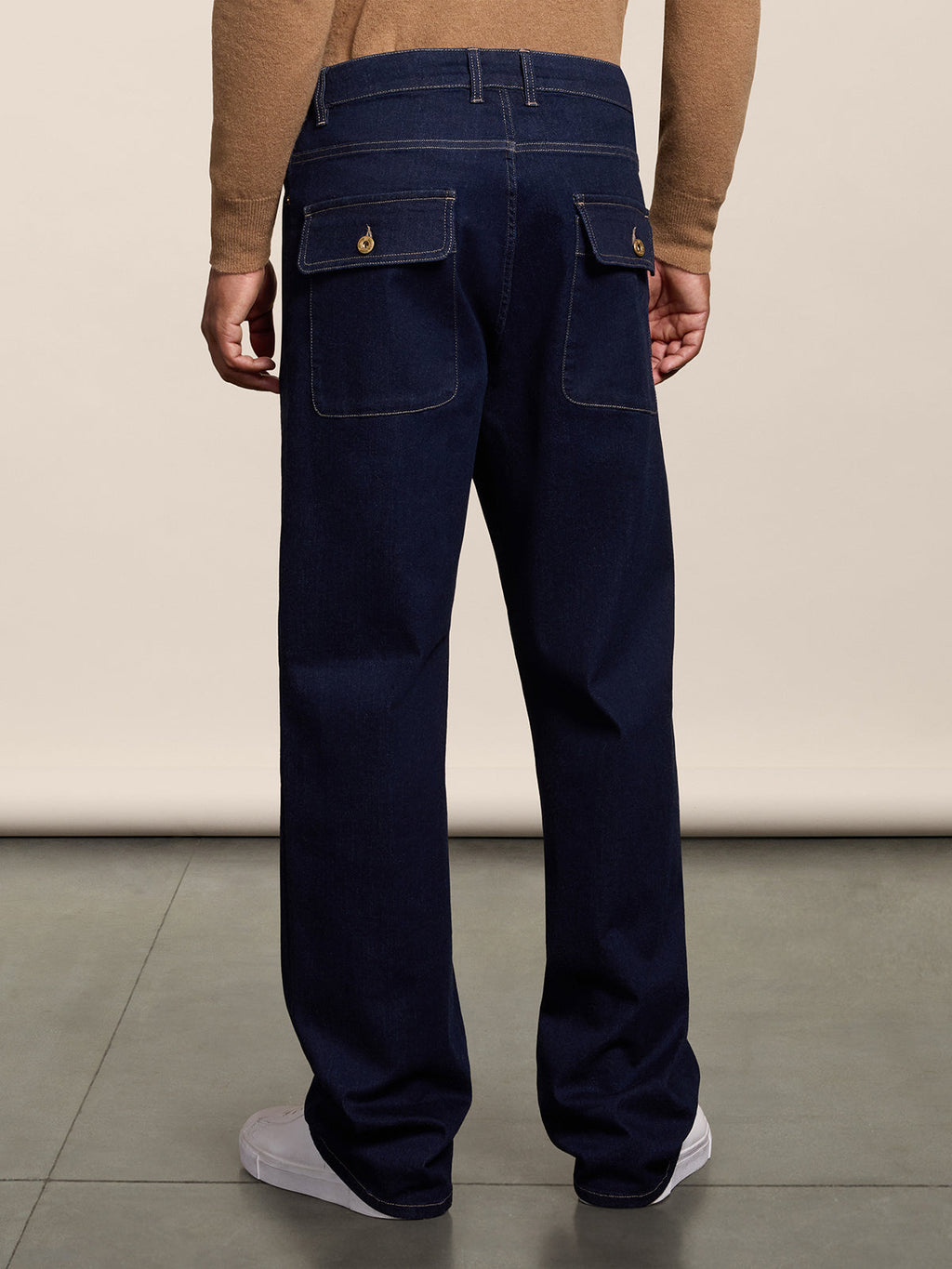 BAGGY FIT OCEAN DENIM FIVE POCKET PANTS - OCEAN - Check Active | Pence 1979